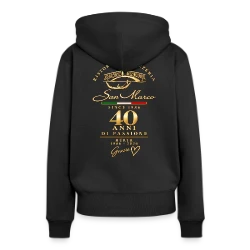 Rückenansicht des schwarzen San-Marco-Hoodies für Frauen